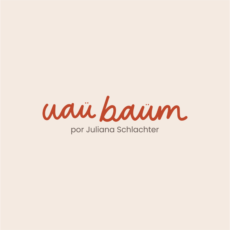 Assinatura Uaü Baum por Juliana Schlachter em fundo claro